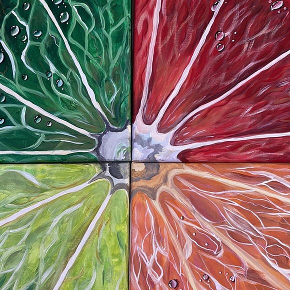 Wall art A set of 4, can be both separate and in one picture, "citrus" - Picture 9 of 13